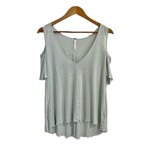 Free People Bittersweet Cold Shoulder Top Linen Blend OB506222 Size Small